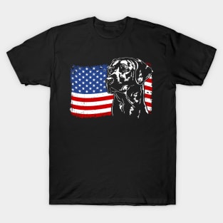 Proud Rhodesian Ridgeback American Flag patriotic dog T-Shirt